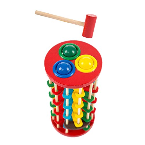 F Fityle Knock The Ball Falls Ladder Toys Wooden Fancy Table Rolling Ball Ladder Toys - Thumbnail 7