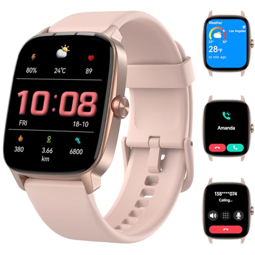 Smart Watches for Women Men with Bluetooth Call & AI Voice, 1.85" HD Fitness Tracker with Heart Rate SpO2 Sleep Monitor, 100+ Sports Modes,Mini Games, IP68 Waterproof Smartwatch for Android iOS Phones
