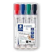 Staedtler Lumocolor Whiteboard 351B Chisel Tip Marker, Assorted (Pack of 4)