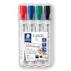 STAEDTLER Lumocolor 351 B WP4 whiteboard-marker (wigpunt ca. 2 of 5 mm lijnbreedte, set met 4 kleuren, hoge kwaliteit…