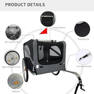 Outdoor Heavy Duty Foldable Utility Pet Stroller, Dog Carriers Bicycle Trailer for Outdoor Adventures with Weatherproof Protection Outdoor Heavy Duty Foldable Utility Pet Stroller, Dog Carriers Bicycle Trailer for Outdoor Adventures with Weatherproof Protection
