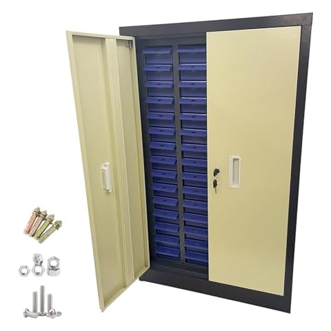 Yokoma Part Cabinet 60 Drawers Bolt and Nut Parts Storage Cabinet Lockable Cabinets Organization Shelves with Doors Cover