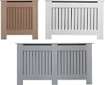 AVC Designs Kensington Radiator Cover Modern MDF Wood White Grey Vertical Slat Living Room Bedroom Hallway Cabinet (Small White)