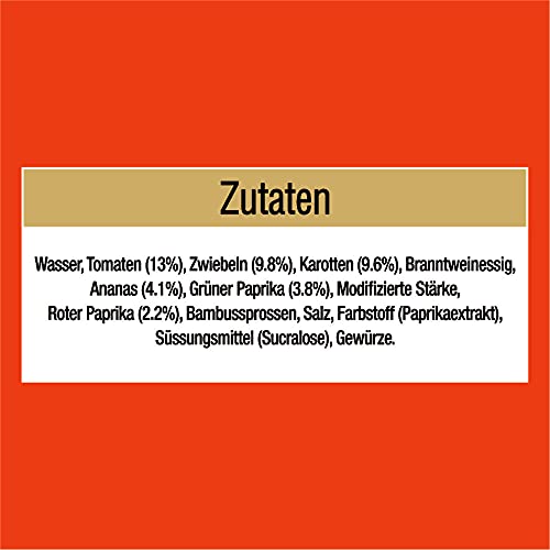 Ben’s Original Sauce - Multipack - Süß-Sauer ohne Zuckerzusatz (6 x 395g) I Rotes Cremiges Curry (6 x 400g), 12 Gläser (6 x 395g I 6 x 400g)