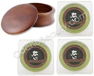 Three Lime Shave Soaps And Kingsley Shave Bowl Dark Wood