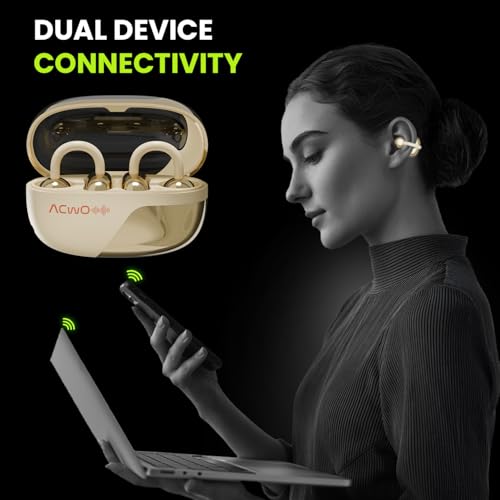 Image of ACwO DwOTS Flow Open Ear Earbuds | X-Fidelity Sound | AI-ENC Mic | Dual Mode (Music & Gaming) | 50H Playtime | Fast Charging | IPX5 | Bluetooth 5.3 Copper Bronze