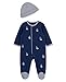Little Me baby boys Footie Hat infant and toddler rompers, Navy, Preemie US