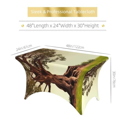 Nappe rectangulaire élasthanne extensible 1,2 m imperméable résistante motif arbre branches