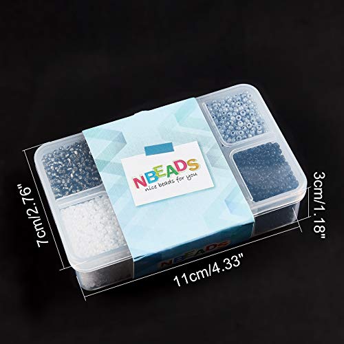 NBEADS 12500 Pcs 2mm Small Glass Seed Beads for Jewelry Making, 12/0 Small Craft Beads, Mini Beads with 1mm Hole for Bracelets Earring Making Supplies Kit