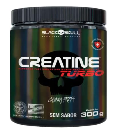 Black Skull Creatine Turbo - Suplementação para Treino, Performance, Ganho Muscular, Hipertrofia, Fo