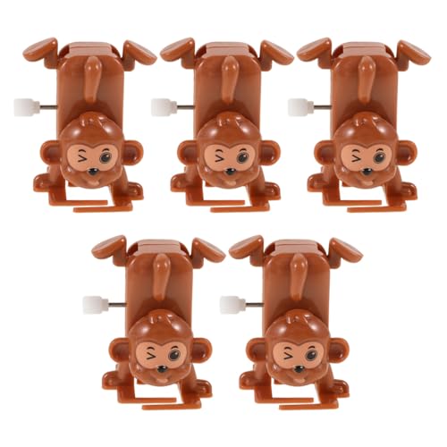 LALADEFIEE Aufziehspielzeug AFFE Für Kinder 5 Stück Tragbares Uhrwerk Tier Spielzeug Cartoon AFFE Ohne Batterien Fördert Kreativität Und Feinmotorik