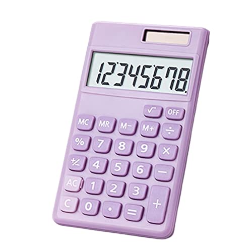 Altsuceser Solar Electronic Calculator Pocket Size Portable Arithmetic Calculator For Student Teacher Classroom High School College School Business Offices Purple #TOP9