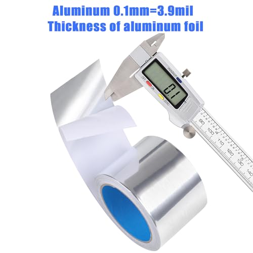 Image of Romeda Aluminum Foil Tape, 3 inch x 65 Feet (3.9 mil), Insulation Adhesive Metal High Temperature Heavy Duty HVAC Tape, Silver for Ductwork, Dryer Vent, HVAC