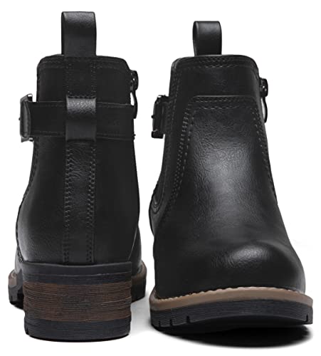 Jeossy Women's 9006 Ankle Boots Short Chelsea Booties for Women Low Heel with Zip4