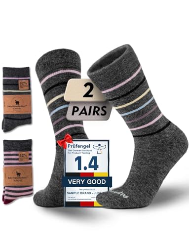 Juclise Alpaca Wool Crew Socks for Men & Women，Thermal Cozy,