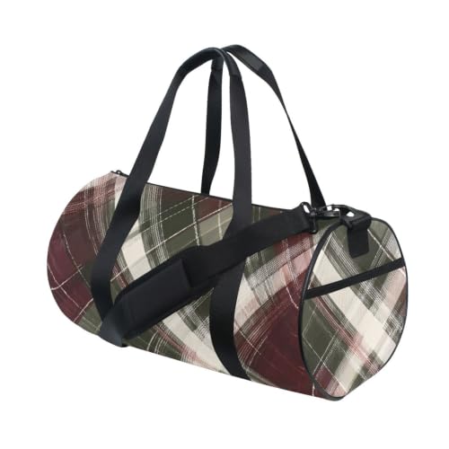 Bolsa de viaje ligera de poliéster resistente en color verde oscuro y granate