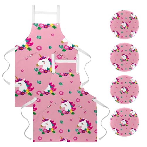 Tablier de cuisine pour le travail et la pâtisserie au motif fleuri