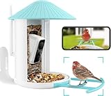 comedero de pajaros 🐦【Diseño patentado apto para aves】La cámara de caja para pájaros está diseñada profesionalmente como un hermoso hogar para tus amigos pájaros en tu jardín. La hermosa carcasa y la base firme lo convierten en una casa sólida para pájaros; El frasco de gran capacidad de 1,5 l es resistente al agua IP65, fácil de rellenar y puede almacenar suficiente comida para sus pequeños niños con plumas. Estas características atraerán a todo tipo de pájaros.