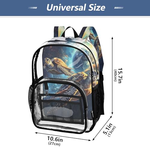Clear Backpack for School Two Turtle Earth Transparent Bookbag for Girls See Through PVC Boy Backpacks4