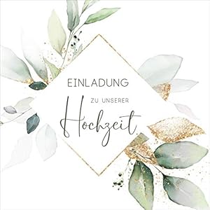 Hochzeitseinladungen Einladungskarten Klappkarten Hochzeit Quadratisch 14,8×14,8 cm mit Umschlägen 25 Stk./50 Stk. Boho…