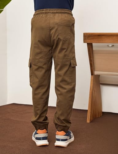 Image of Amazon Brand - Symbol Boy's Cotton Cargo Jogger | Elasticated Waistband and Cuff | Stretchable | Age 2-14 Years