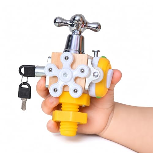 Image of Busy Cube for Toddlers, Activity Cube with Switch, Spinner & Lock Key