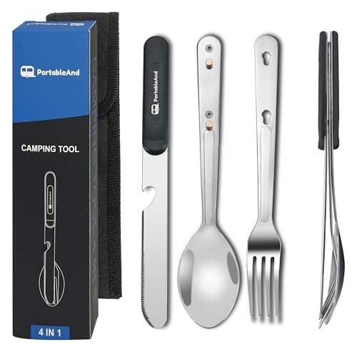 PortableAnd-Travel-Cutlery-3-PCS-Camping-Utensil-Set-with-Spoon-Fork-Knife-Bottle-Opener-Best-Gift-for-Travel-Outdoor-Backpacking-Flatware-with-Case-Gray