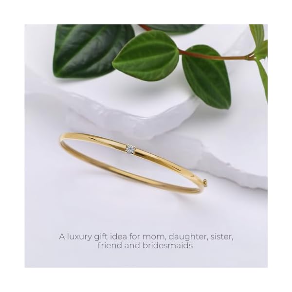 forme di Lucchetta - Womens Girls 7" Sapphire Gold Bangle, Stone 0.14ct, 14k Real Yellow Gold Authentic Italian Jewelry from Italy - Image 6