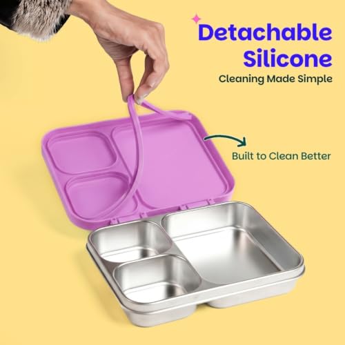 Image of Basil Bento Ace 3 Compartment Stainless Steel Lunch Box