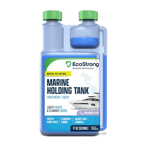 Eco Strong Marine Holding Tank Treatment | Powerful Enzymatic Black Water Digesting Liquid - Eliminates Tank Odor and Breaks Down Waste (17 OZ)