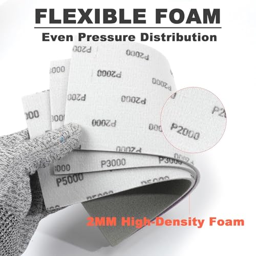 Image of Performance Foam Sandpaper Sheets: 4Pcs, 1000 1500 2000 3000 Grit | 9 x 3.6 Inch, Wet & Dry Use for Automotive Clear Coat Repair, Ultra Fine Sand Paper for Headlight Restoration
