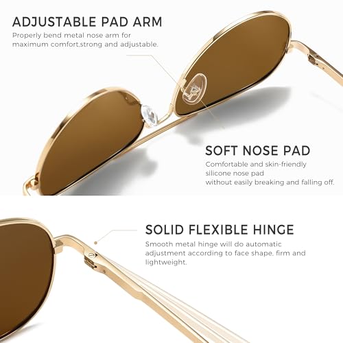 SUNGAIT Classic Aviator Sunglasses for Men Women Polarized UV400 Protection Vintage Retro Chic4