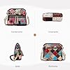 DIRRONA Umhängetasche Damen aus Leder – Bunte Crossbody Bag im Vintage Patchwork-Design, Tasche für Damen perfekt für Arbeit, Reisen & Alltag Bunt Streifen #4