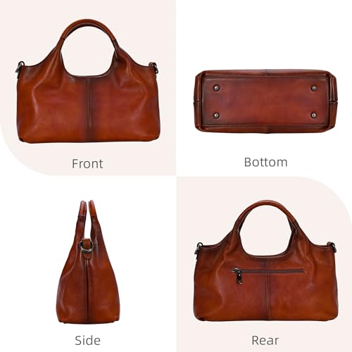 Image of Iswee Soft Leather Purse for Women Satchel Handbags Crossbody Shoulder Bag | Genuine Leather Top Handle Bag Designer Hobo Medium Size Pocketbooks Luxury Classy Bag