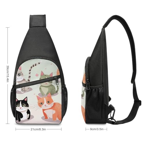 Mochila cruzada Lovely Cartoon Cats para viaje y deporte miniatura 2