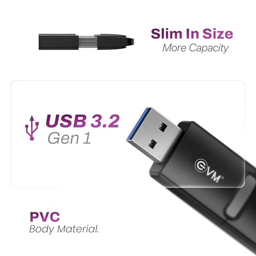 Image of EVM EnX 256GB USB 3.2 Gen 1 Flash Drive | Exceptional 120MB /s Read | Sturdy Premium Metal Body | Convenient Integrated Key Loop | Laptop Desktop Smart TV Car Stereo | 10 Years Warranty (ENX /256GB)