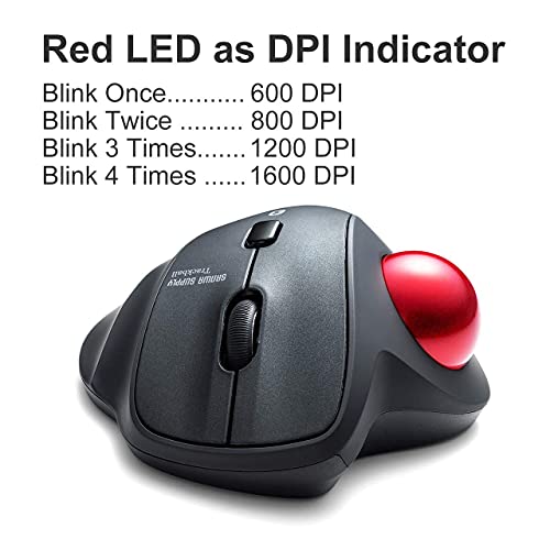 Sanwa Bluetooth Ergonomic Trackball Mouse, Optical Vertical Rollerball Mice, Silent Buttons, 600/800/1200/1600 Adjustable Dpi, Compatible With Macbook, Windows, Macos, Ipad, Android, Ios, Chrome Os #TOP2