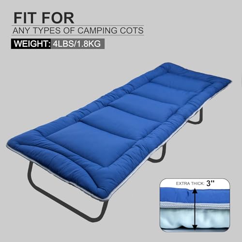Cot-Mattress-for-Camping-Extra-Thick-Camping-Sleeping-Pad-for-Outdoor-Soft-Portable-Cot-Pad-Non-Slip-Camping-Mattress-Pad-75x30-Camping-Accessories