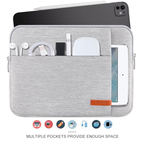 Image of Lacdo Tablet Sleeve Case for 13 inch New iPad Air M3 M2 2025-2024, 13 inch New iPad Pro M4 2024, 12.9 inch iPad Pro 6 5 4 3 with Magic Keyboard and Smart Keyboard Folio, Water-Resistant Tablet Bag, Gray