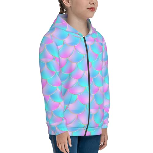 Purple Dragon Scales Kid Hoodies Boys Zip Up Sweatshirts Girls Pullover with Pocket4