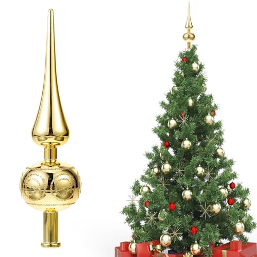 Gleemix Weihnachtsbaumspitze Gold, 23 cm Christbaumspitze Gold, Spitze...