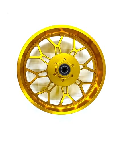 KEBEILEE CNC Aluminum Rear Wheel Blue Rocketwheel Design For LOSI Promoto MX 1:4 (Gold)