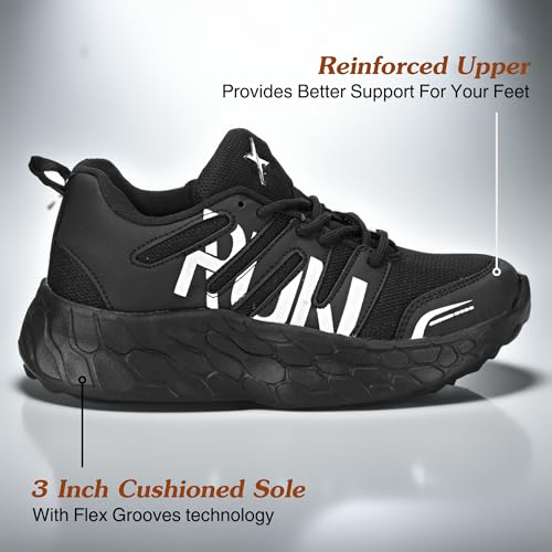 Image of Kraasa Men's Lace Up Running Shoes Comfortable Ultra Light Breathable Non Slip Walking Shoes Casual Fashion Sneakers