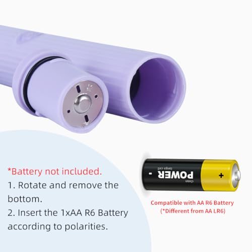 Image of MINISO Electric Toothbrush AA R6 Battery Powered Roman Pillar Design + 3 Brush Heads (Purple)