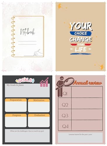 Image of KAANUKA A5 Notebook, 172 Pages, 80 GSM, Ruled, Themed Journals, Notebook For Home, Office, Personal Diary With Trackers, Best For Gifting