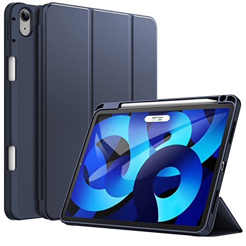 Image of JETech Cover Case for iPad Air 11-Inch M4 /M3 /M2 (2026 /2025 /2024), iPad Air 5 /4 (2022 /2020 5th /4th Generation 10.9-Inch) with Pencil Holder, Slim Tablet Cover with Soft TPU Back (Deep Navy)
