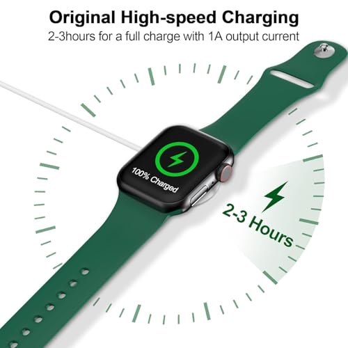 Image of 2026 Upgraded for Apple Watch Charger Magnetic Fast Charging Cable | Dual-Chip Wireless Charger Compatible with Apple Watch Series Ultra /SE /11 /10 /9 /8 /7 /6 /5 /4 /3 /2,White,3.3FT