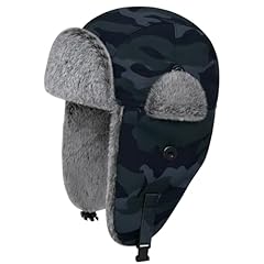 Waterproof Navy Camo With Grey Fur