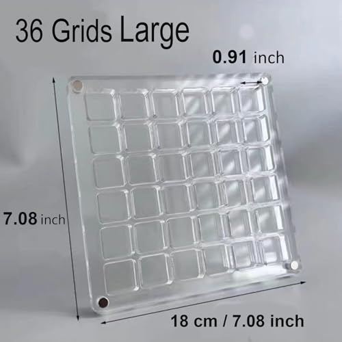 Image of Large Acrylic Magnetic Seashell Display Box,DIY Seashell Display Box,Clear Storage Box for Seashell,Gemstones,Nail,Jewelry (1Pc 36 Grids Large)