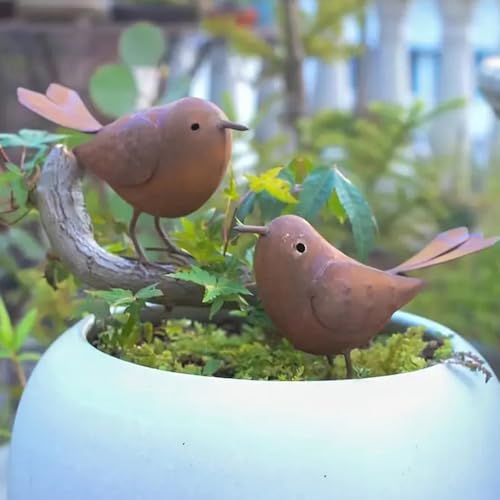 JACKANNA Herbst Deko,2 Stück Gartendeko Metall Deko Vögel Herbst Dekoration